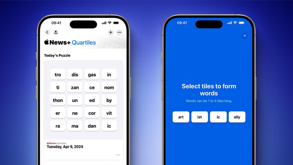 iOS 17.5 Adds New 'Quartiles' Word Game for Apple News+ Subscribers